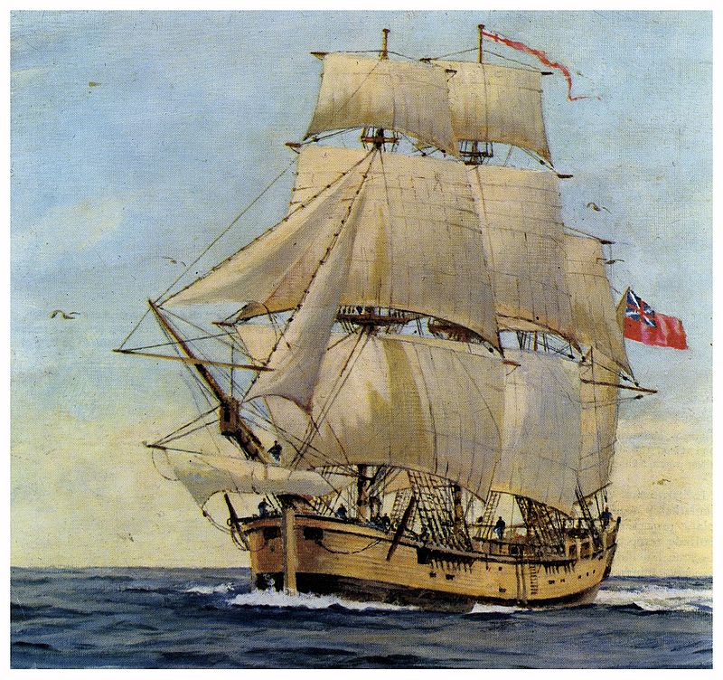 Kapitan James Cook, archeologia podowdna, wrak statku Endeavour, wyprawa dookoła świata, Kalifornia