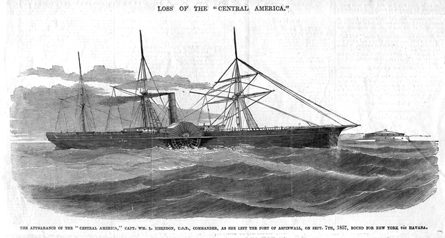 SS Central America Słynny „statek złota”. Zatonął z ładunkiem sztabek i monet, które dziś są legendą w świecie kolekcjonerów i numizmatyków.